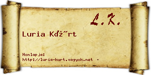 Luria Kürt névjegykártya
