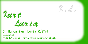 kurt luria business card